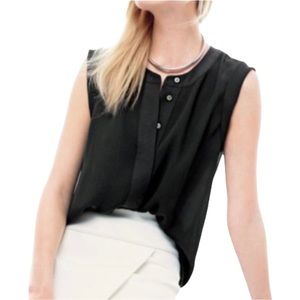 J. Crew Women's Sleeveless Drapey Popover Shirt Black Size 2